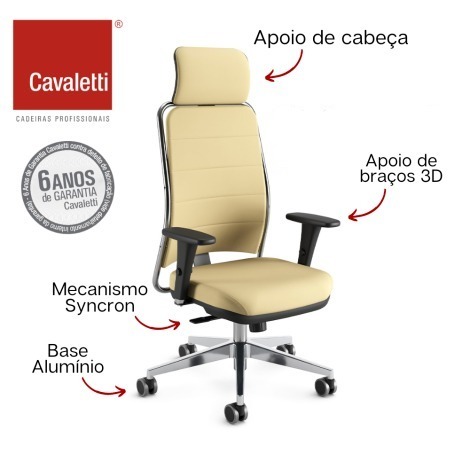Cavaletti NewNet - Presidente Giratória / Syncron / Braço 3D / Base Alumínio